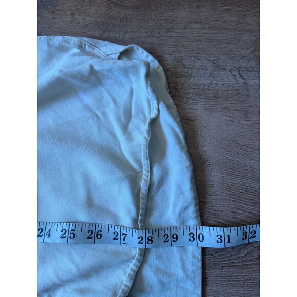 Vintage The J. Peterman Co Ivory Blue Pearl Snap Western Shirt Top  Mens Size XL - Picture 8 of 14